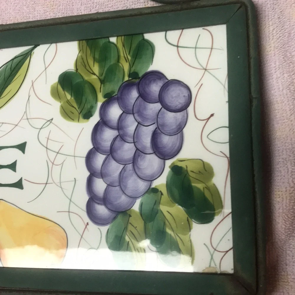 Sign Ceramic & Metal Fruit Welcome Sign